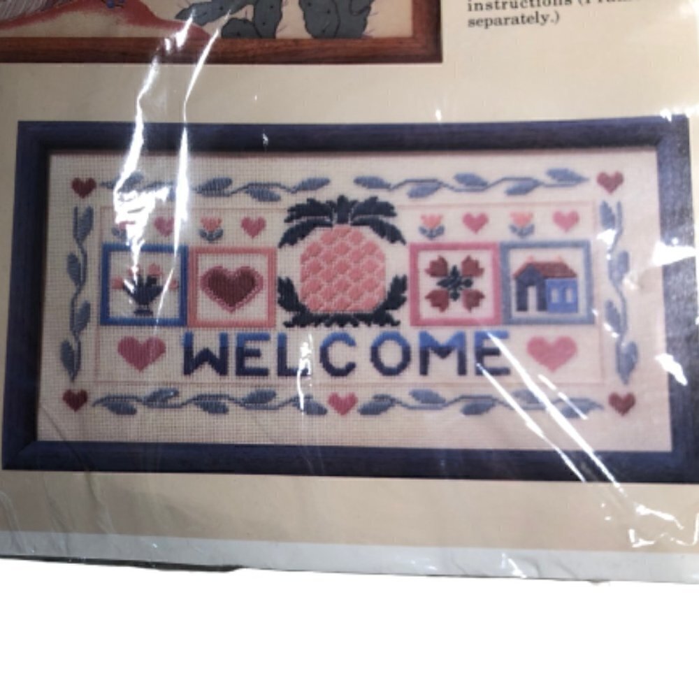 🛒 $8 Creative Circle Pineapple Welcome Long Stitch Embroidery Kit 1530 #397-1